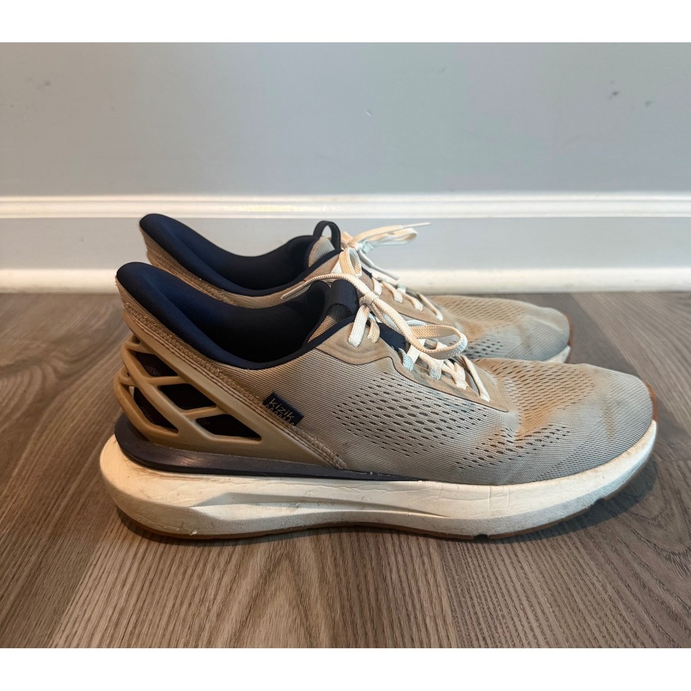 Kizik Athens Hands Free Shoes Men's size 11 Sand Navy Athletic Sneakers